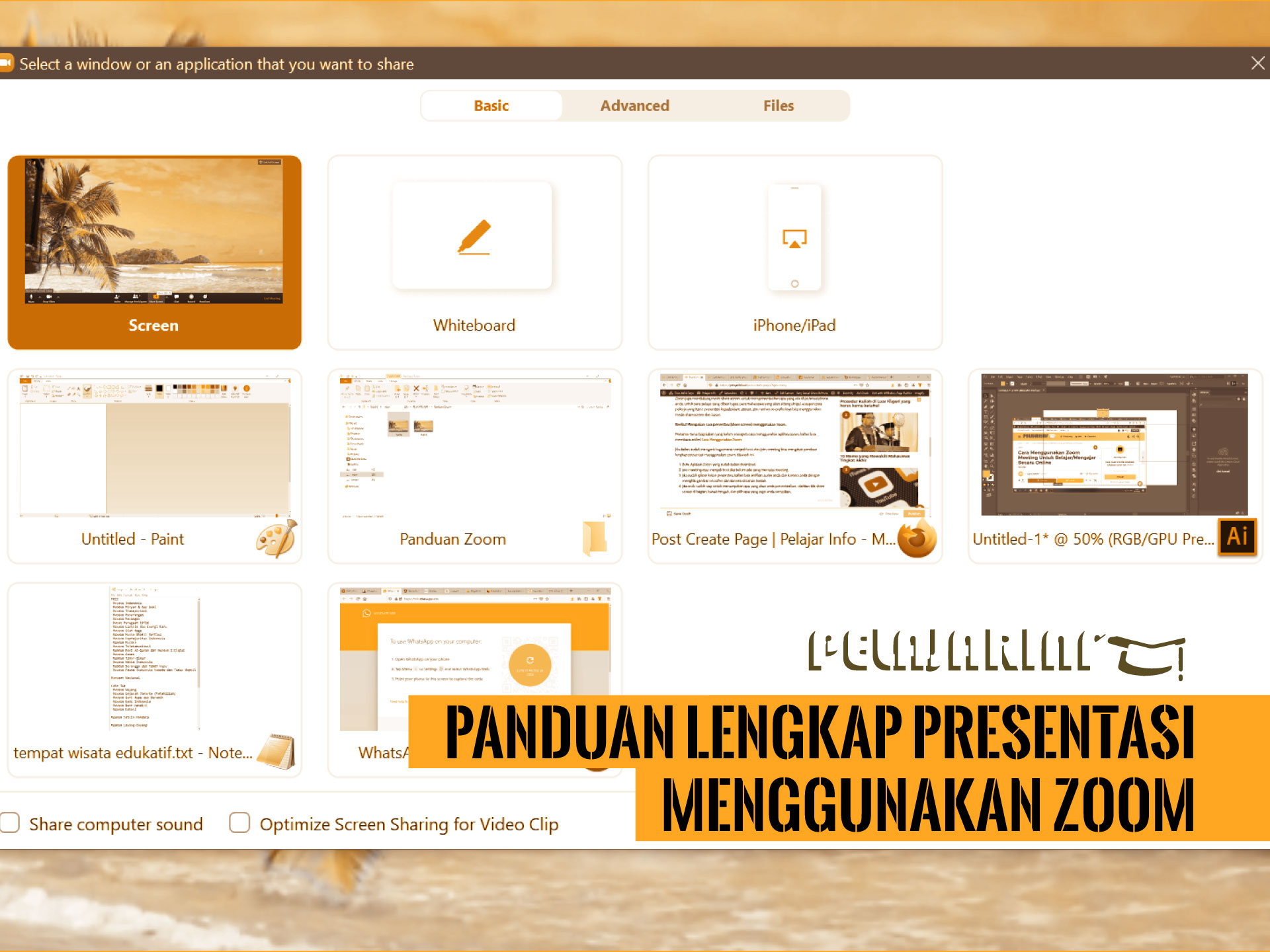 Panduan lengkap Presentasi menggunakan Zoom